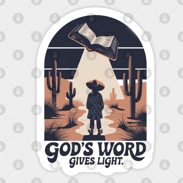 Light of the Word - Man Holding the Holy Bible Christian POD Design Sticker by Rox